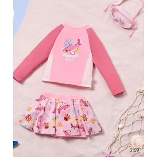 Đồ bơi bé trai bé gái họa tiết cá mập xinh xắn,đồ bơi kèm chân váy rời bé gái size 12-40kg BK50