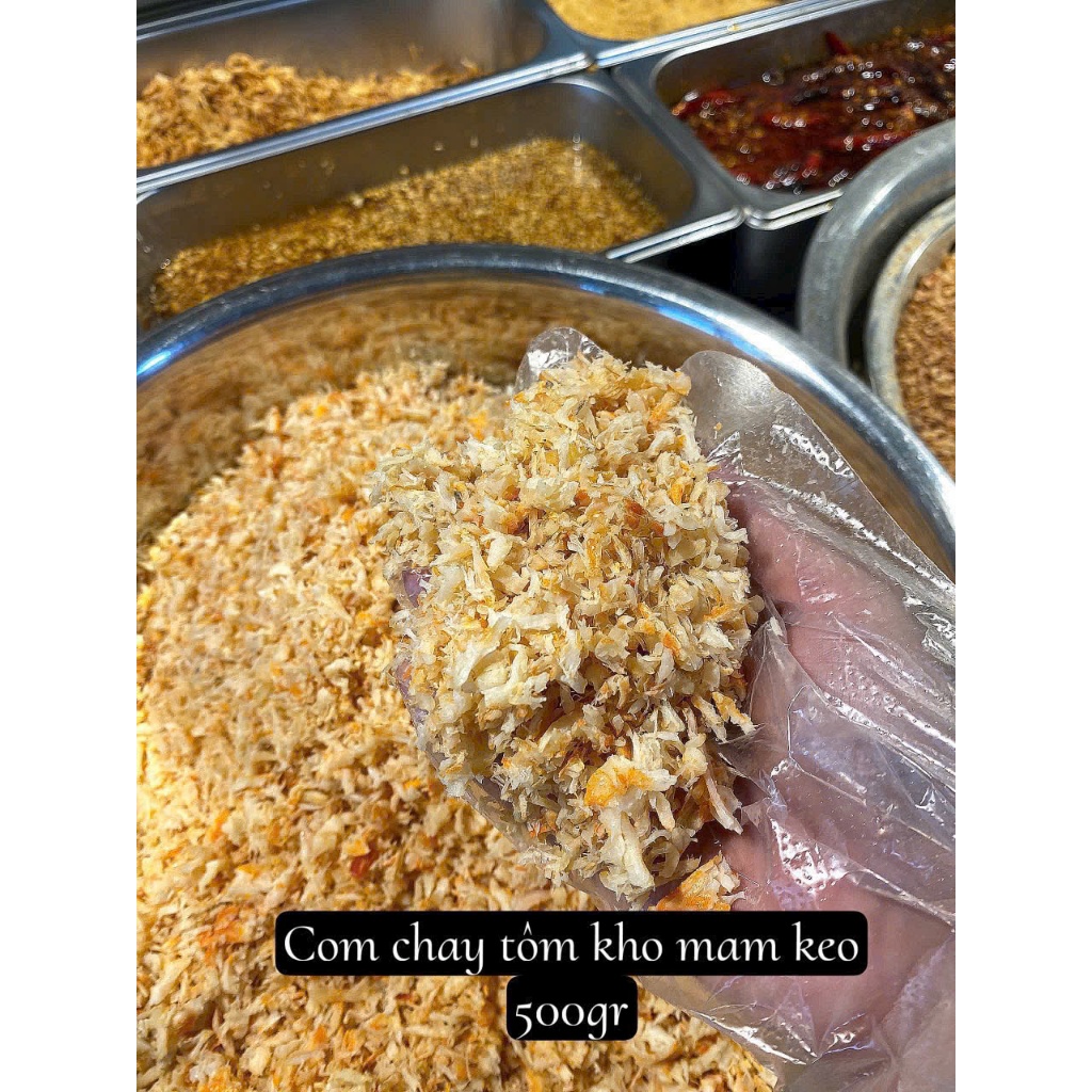 CƠM CHÁY TÔM KHÔ MẮM KẸO Hũ 500gr - Ăn vặt Su Xoắn