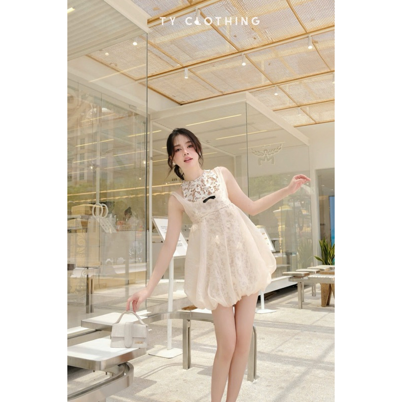 Váy Lưới BabyDoll -  Hàng Thiết Kế - Màu Nâu Be - TYCLOTHING