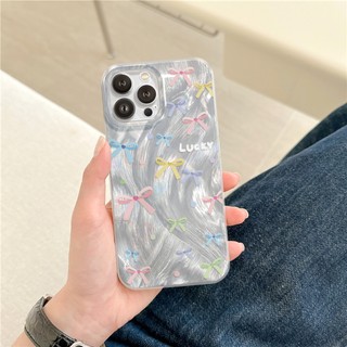 Ốp Lưng iPhone Silicon Color Bow Ánh Bạc, Chống Sốc, Bảo Vệ Camera - iP X/XS/XR/11/12/13/14/15/16/17/Plus/Air/Pro/Max