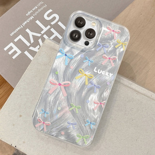 Ốp Lưng iPhone Silicon Color Bow Ánh Bạc, Chống Sốc, Bảo Vệ Camera - iP X/XS/XR/11/12/13/14/15/16/17/Plus/Air/Pro/Max
