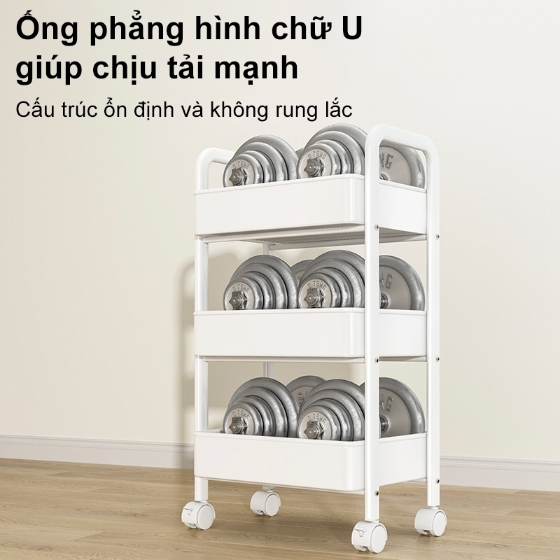 [100% Sắt] Xe Đẩy Spa Đa Năng Xe Kệ sắt Vật liệu thép carbon Có Bánh Xe đẩy đựng đồ