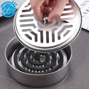 Hộp Đựng Nhang Muỗi INOX Có Nắp Đậy, Khay Đựng Hương Muỗi Bằng Thép Không Gỉ An Toàn