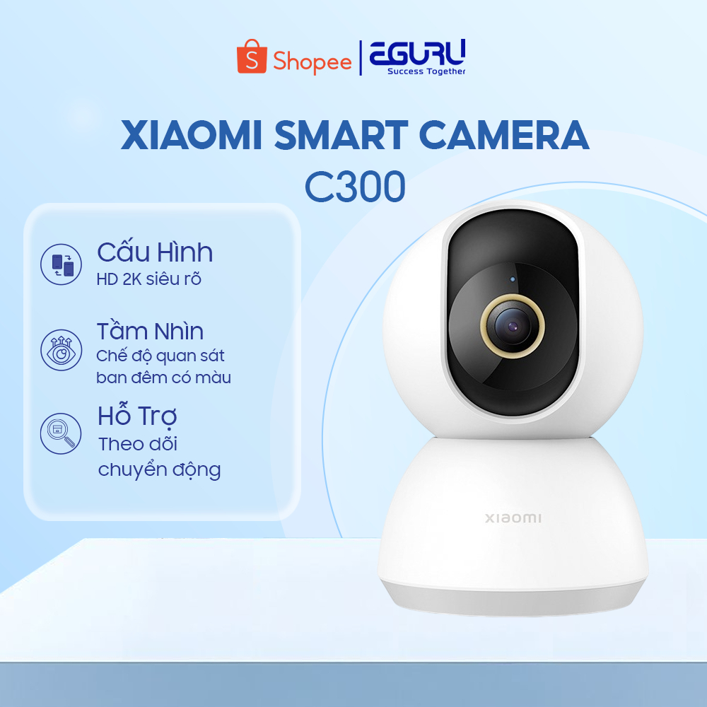 Camera Quan Sát Xiaomi Mi 360 Camera C300 3MP 2K C200 2MP Xoay 360 Độ  Bảo Hành 12 Tháng