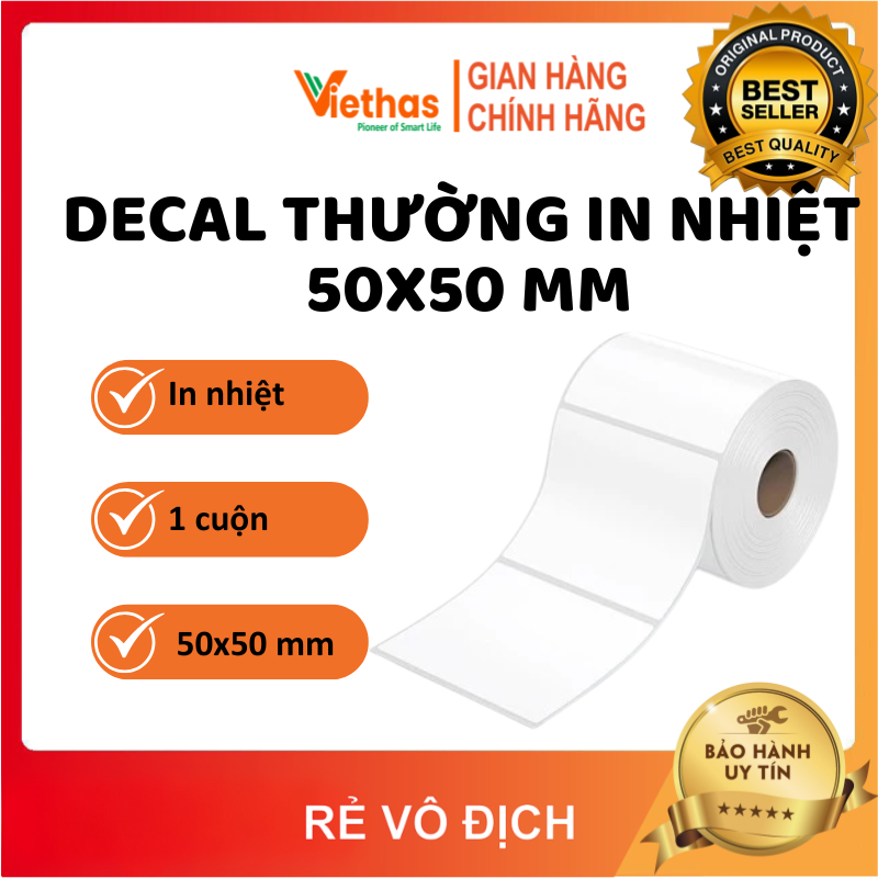 VIETHAS - Decal nhiệt, tem nhiệt mã vạch , Tem GHTK 50x50 mm - 1 cuộn ...