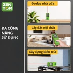 Máy đo khoảng cách Laser 100M Zentor chính hãng độ chính xác cao tính diện tích thể tích nhiều đơn vị đo tiện lợi — ảnh 2