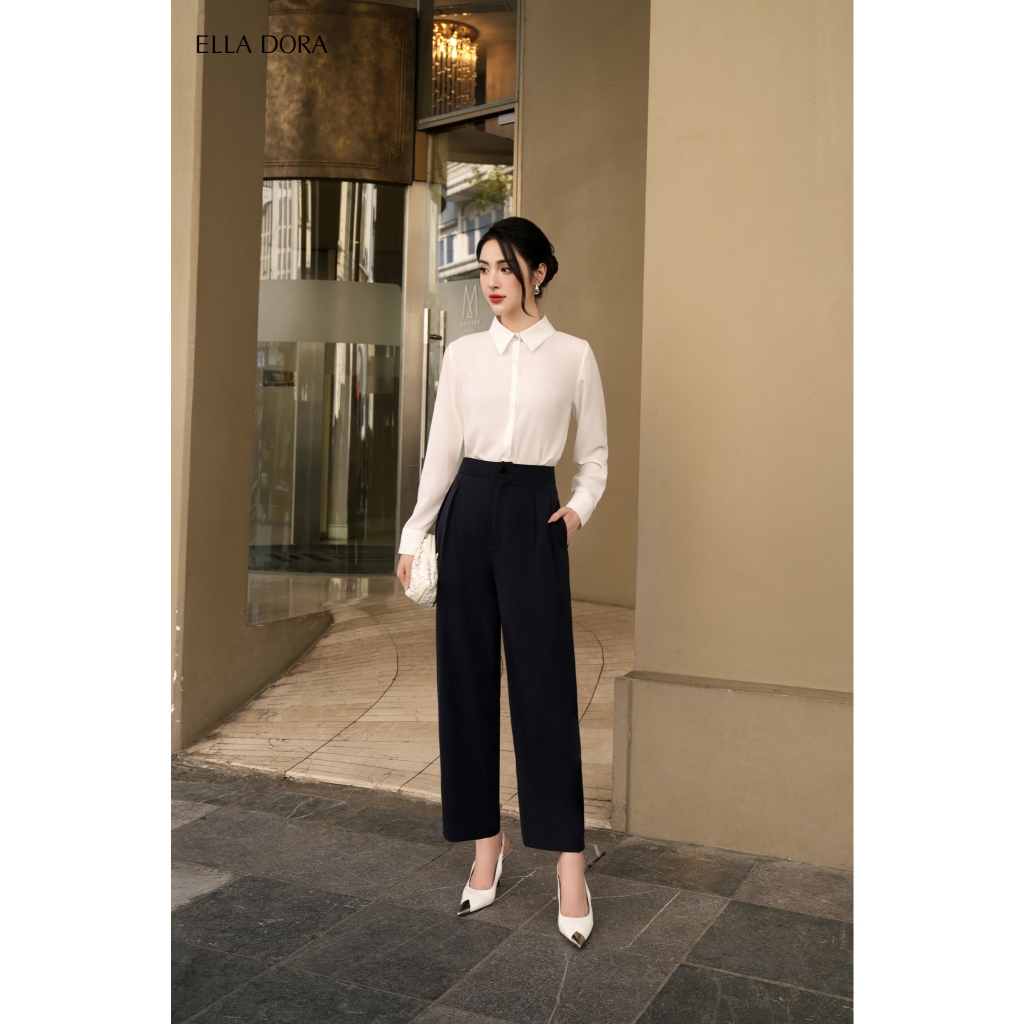 Quần tây nữ baggy ELLA DORA form đẹp thanh lịch dễ phối đồ 3 màu Be/Xanh Than/Nâu [Q18]