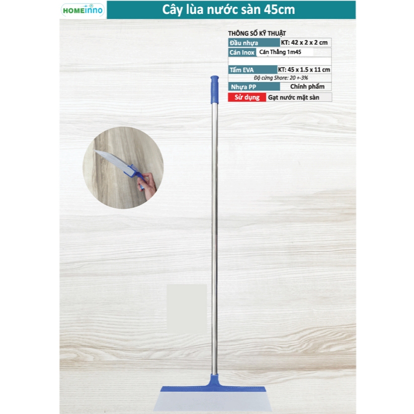 Cây Chổi Gạt, Đẩy Nước Sàn Nhà Eva Homeinno CÁN THẲNG Dài 145cm