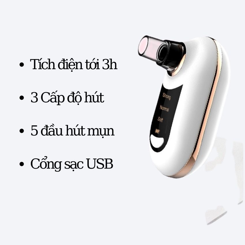Máy Hút Mụn Mini Remover Tích Điện, Máy Hút Mụn Siêu Khoẻ, Sử Dụng Tiện Lợi Dùng Cá Nhân, Spa, Thẩm Mỹ Viện
