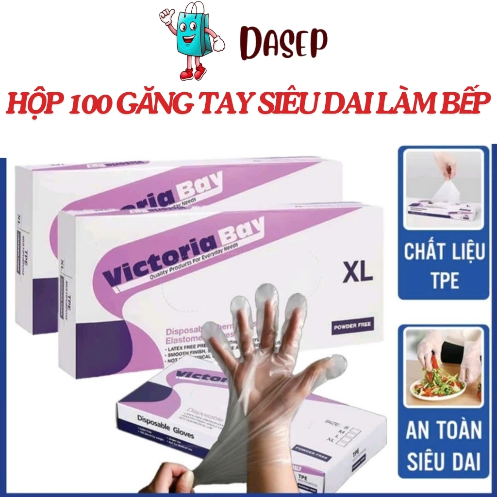 Hộp 100 Găng Tay Cao Su Siêu Dai Victoria BAY Đa Năng Tiện Lợi Dùng 1 Lần tại OKSEP