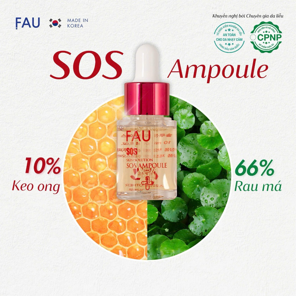 Tinh chất hỗ trợ giảm đỏ, phục hồi da-[FAU SOS Ampoule]- chai 10ml