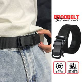 Thắt lưng unisex vải canvas Broobelt dây nịt dù khóa tự động bản dây 3.3cm cho nam nữ siêu bền TL80