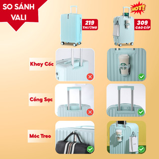 Vali Du Lịch Khóa Kéo Thời Trang Cao Cấp Kingsun Size20/24/28 KS-219/309 Nhựa ABS+PC Bảo Hành 5 Năm
