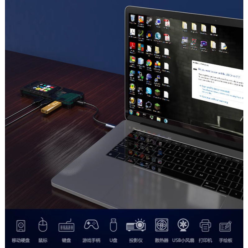 Dock mở rộng Miaolianbao H1 - Chuyển đổi đa cổng USB, Ethernet cho Laptop