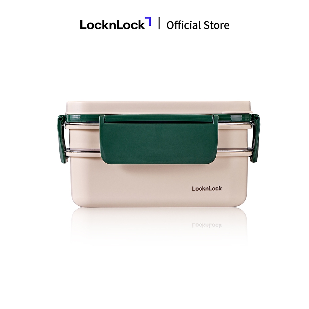 Hộp cơm inox 2 tầng LocknLock STS 2 Tier Lunchbox LCB500 dung tích 1.6L có chia ngăn thép không gỉ - 2 màu | BigBuy360 - bigbuy360.vn
