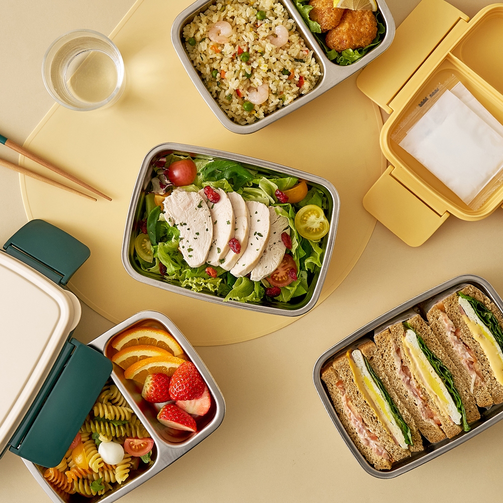 Hộp cơm inox 2 tầng LocknLock STS 2 Tier Lunchbox LCB500 dung tích 1.6L có chia ngăn thép không gỉ - 2 màu | BigBuy360 - bigbuy360.vn