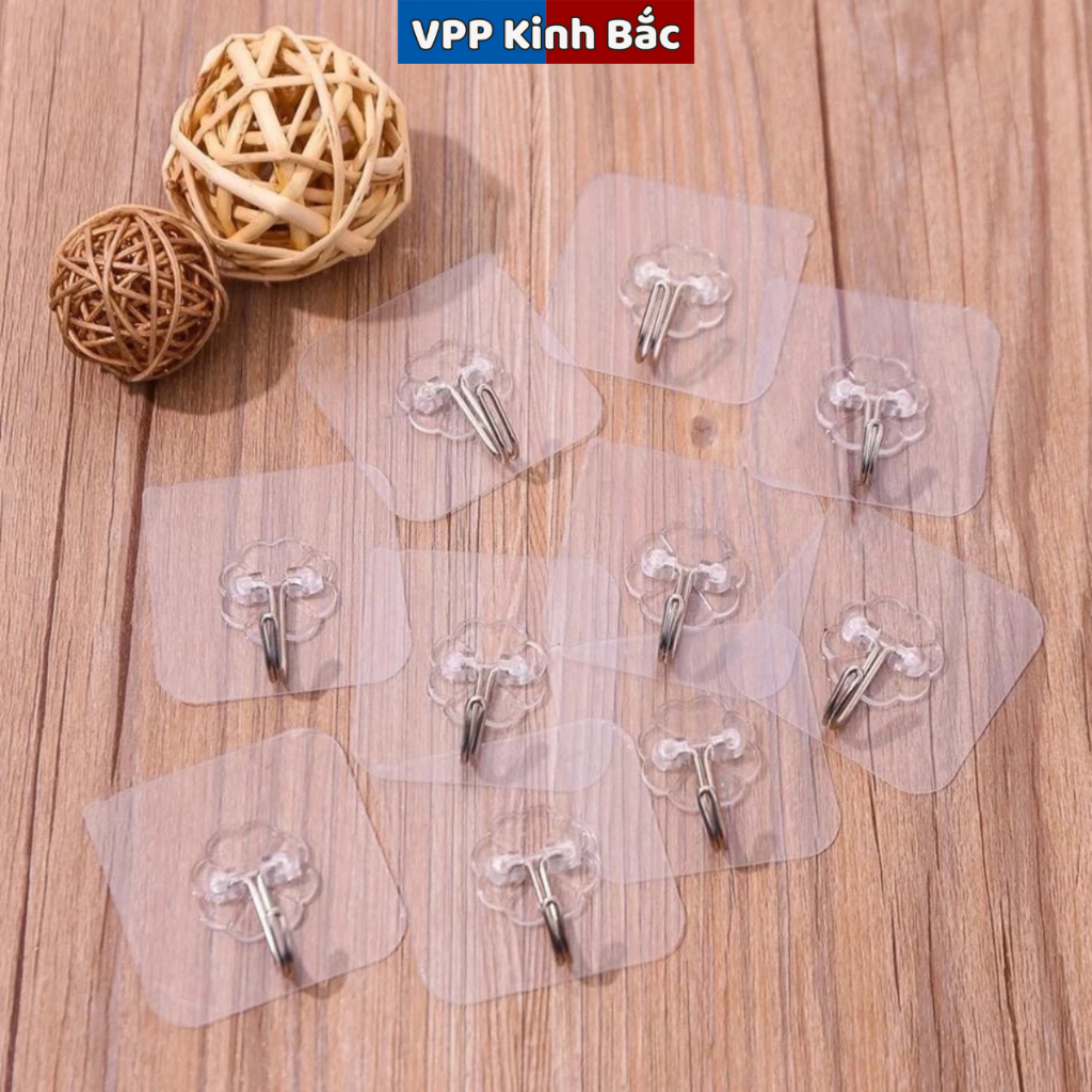 Combo 20 cái móc dán tường chịu lực trong suốt, móc treo đồ siêu dính đa năng, tiện lợi