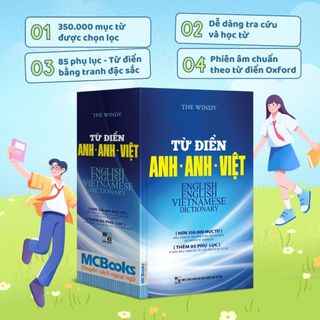 Sách - Từ Điển Anh Anh Việt Phiên Bản Bìa Mềm Màu Xanh - Giải Nghĩa Đầy Đủ Ví Dụ Phong Phú