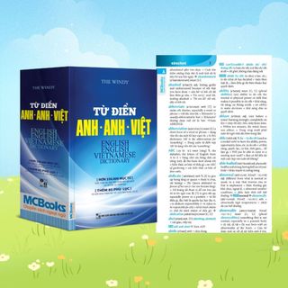 Sách - Từ Điển Anh Anh Việt Phiên Bản Bìa Mềm Màu Xanh - Giải Nghĩa Đầy Đủ Ví Dụ Phong Phú