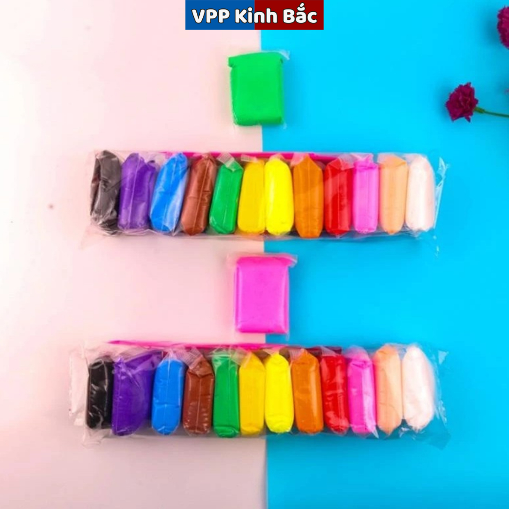 Đất sét, đất nặn tự khô 12/24/36 màu an toàn nặn hình đáng yêu siêu nhẹ an toàn cho bé, không mùi.