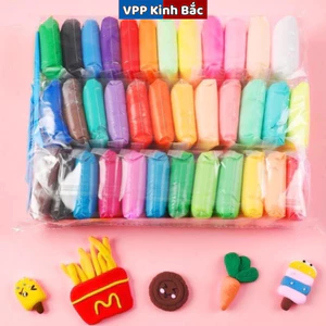 Đất sét, đất nặn tự khô 12/24/36 màu an toàn nặn hình đáng yêu siêu nhẹ an toàn cho bé, không mùi.