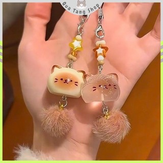 Móc Khóa Mini Hình Mèo Mặt Ngố – Phụ Kiện Handmade Xinh Yêu, Dễ Thương, Quà Tặng