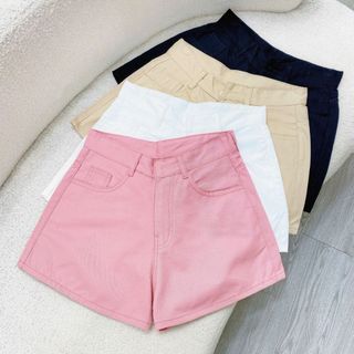 Quần Đùi Kaki Bigsize Nữ Lưng Cao Ống Rộng Cá Tính Cho Nàng Chubby 50-95kg Q531