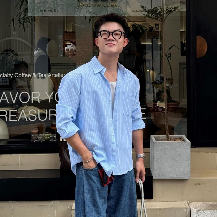 Áo Sơ Mi Nam Dài Tay Cổ Bẻ Cao Cấp Kẻ Sọc Vải Oxford Phom Rộng Thời Trang Halley A88