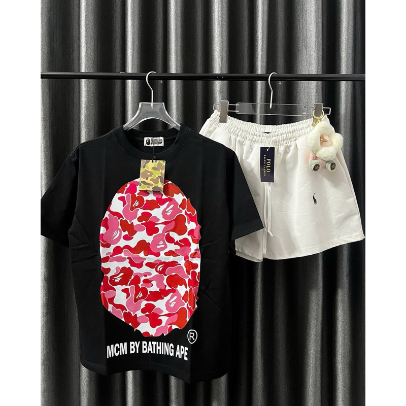 [Tổng Hợp] Mẫu Áo Thun Bape Vải Cotton 2 Chiều Dày Dặn Form Rộng Unisex Nam Nữ
