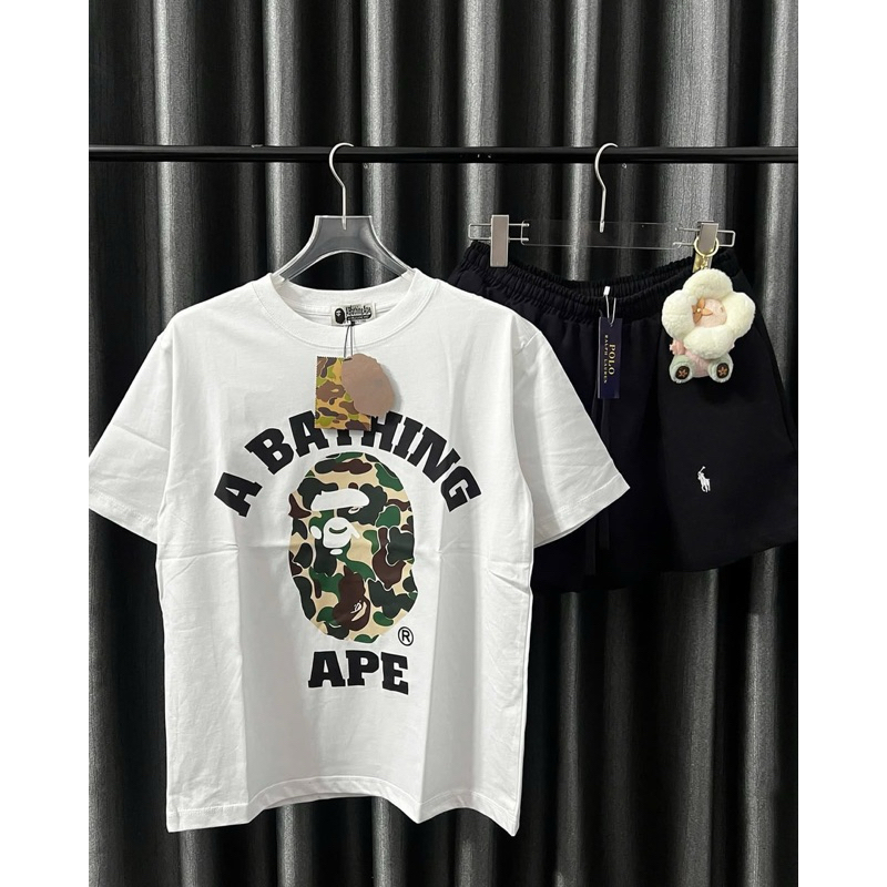 [Tổng Hợp] Mẫu Áo Thun Bape Vải Cotton 2 Chiều Dày Dặn Form Rộng Unisex Nam Nữ