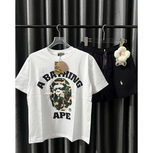 Mẫu Áo Thun Bape Vải Cotton 2 Chiều Dày Dặn Form Rộng Unisex Nam Nữ