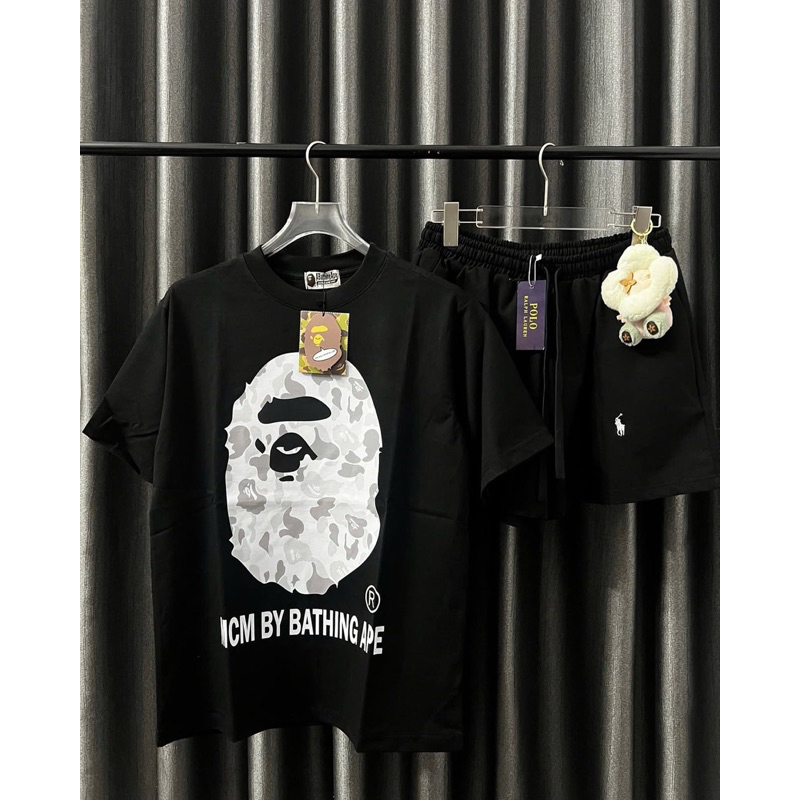 [Tổng Hợp] Mẫu Áo Thun Bape Vải Cotton 2 Chiều Dày Dặn Form Rộng Unisex Nam Nữ