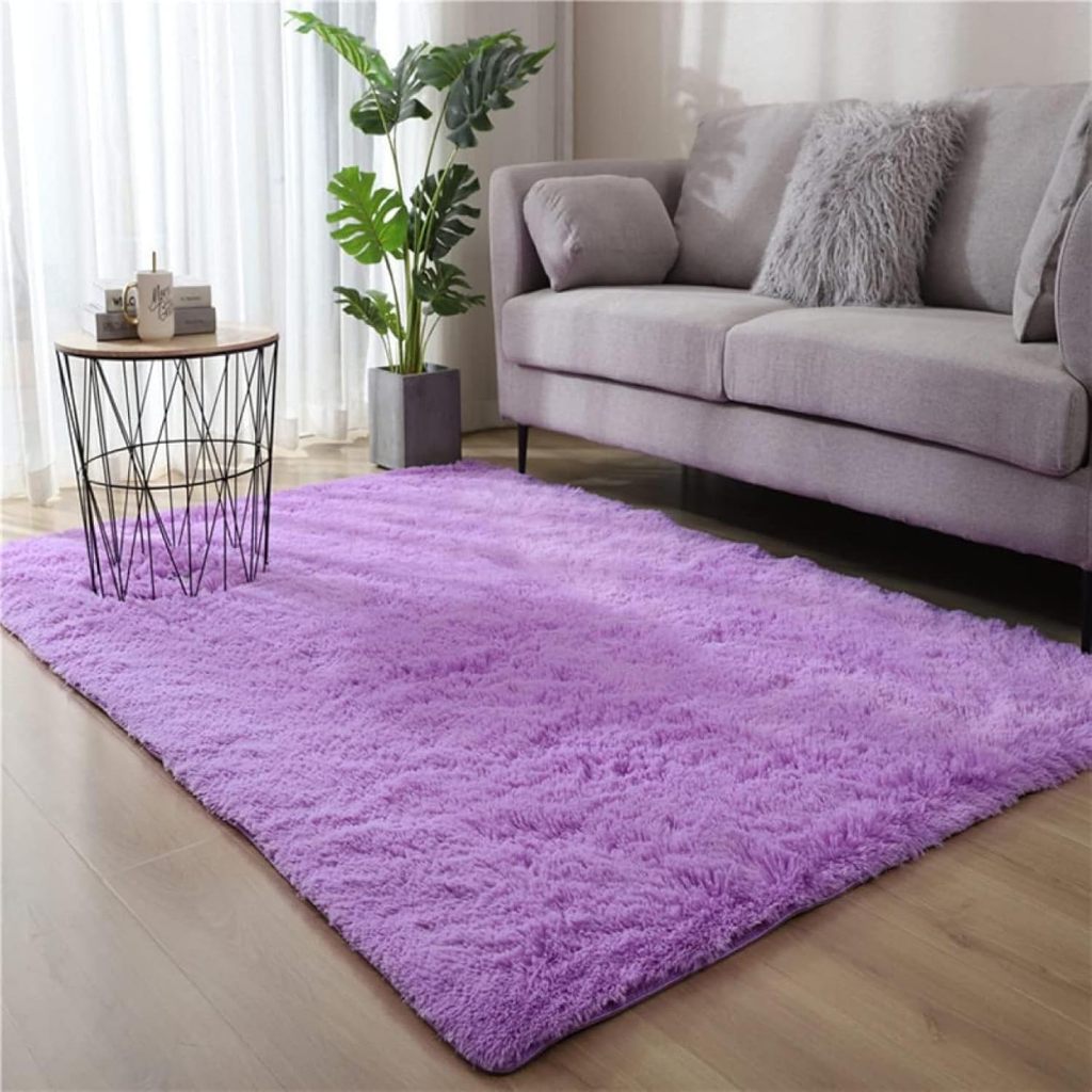 Thảm Lông Trải Nệm - Thảm Lông Lót Phòng Ngủ Màu Tím 2m x 1m6