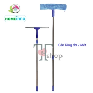 Bộ Cây Chổi Lau Kính và Gạt Nước Kiếng Homeinno Cán Inox Tăng Đơ Thu Ngắn 1.2met Dài Ra 2 met