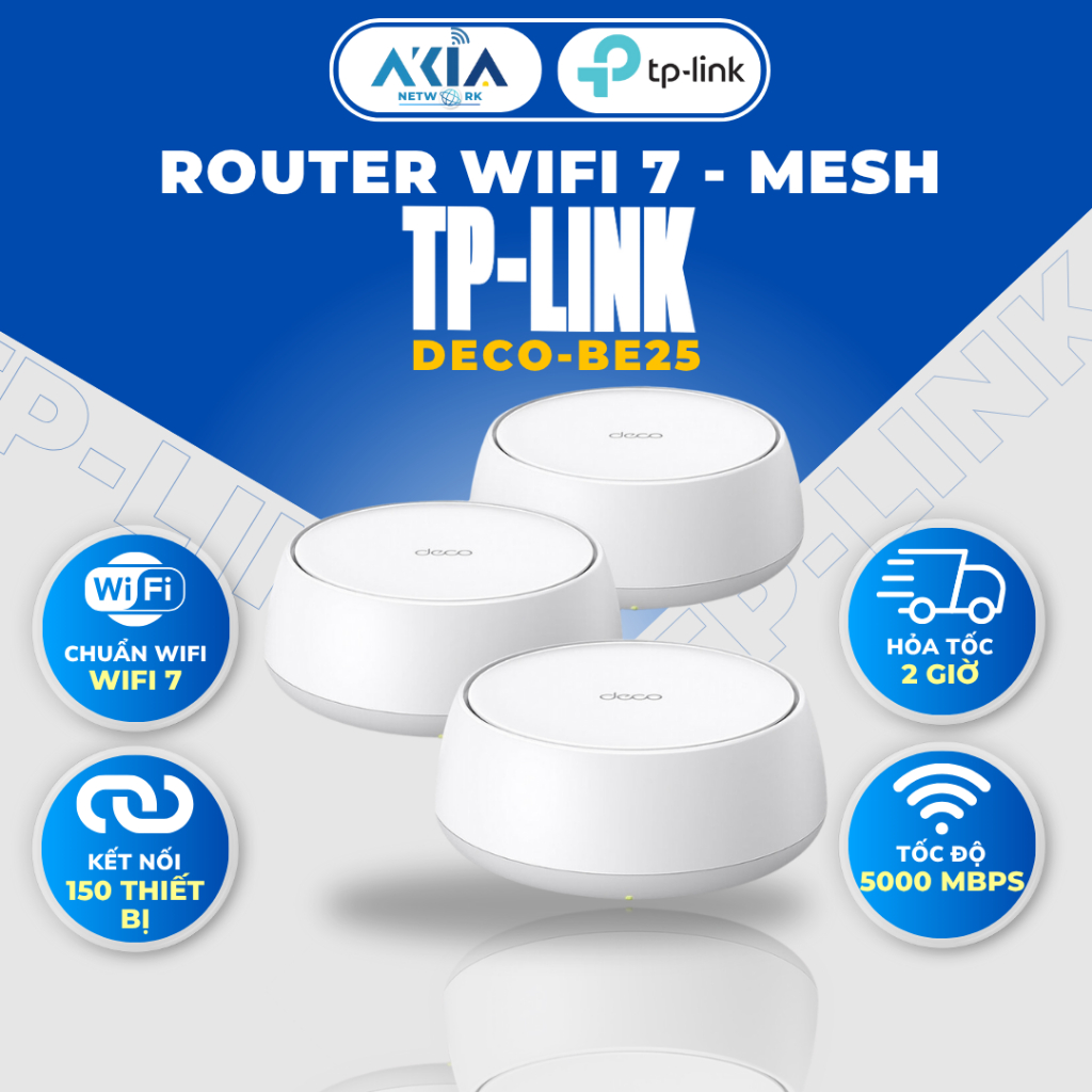 Router Wifi Mesh Wifi 7 Deco BE25 - Băng tần kép, Tốc độ lên đến ...