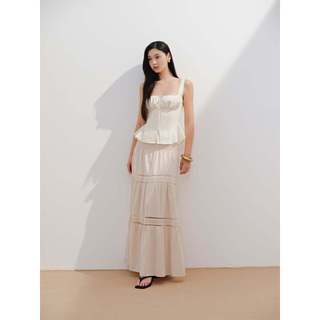 Chân váy OLV maxi linen Austin mềm mại bồng bềnh nhiều màu phù hợp đi biển du lịch