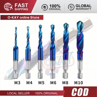 Bộ 6 Mũi Khoan Taro Tạo Ren M3-M10, Thép HSS 6542 Phủ Titanium, Chất Lượng Cao, Giá Tốt, Free Ship
