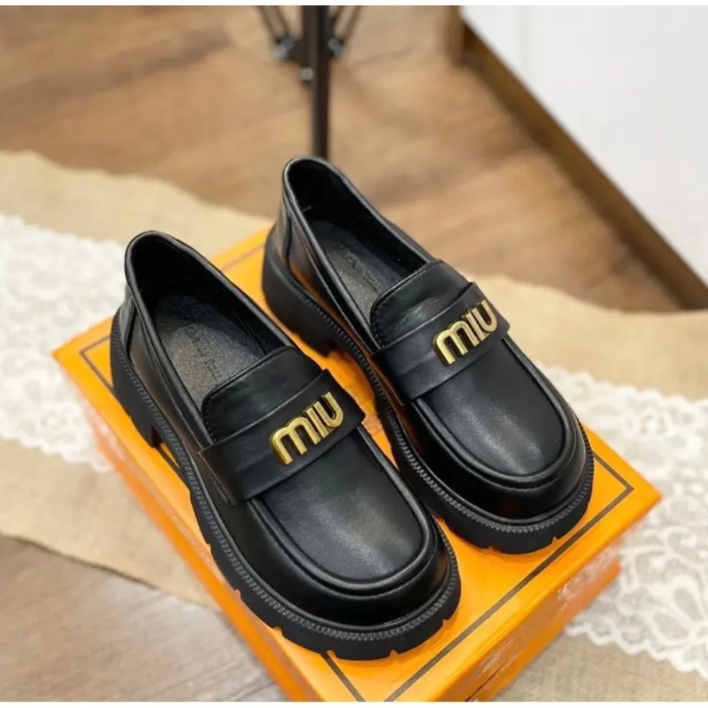 Giày Oxford Miu Miu Nữ, Giày Da Nữ Đế Bằng, Da Cao Cấp Siêu Sang Cao Cấp Êm Chân || N05