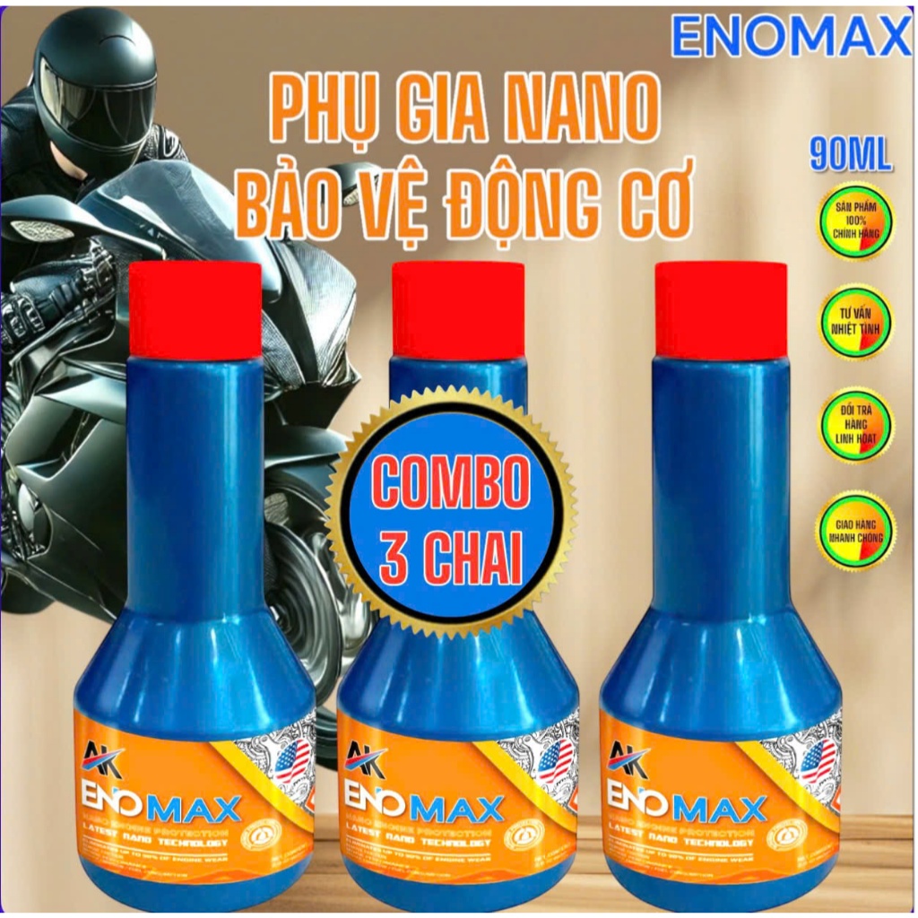 COMBO 3 CHAI PHỤ GIA NANO ENOMAX BẢO VỆ ĐỘNG CƠ 90ML