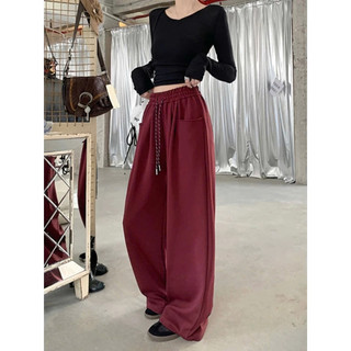 Quần Ống Rộng ELEGANTE Chất Liệu Nỉ 2 Da Siêu Tôn Dáng Tôn Da