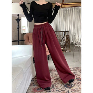 Quần Ống Rộng ELEGANTE Chất Liệu Nỉ 2 Da Siêu Tôn Dáng Tôn Da