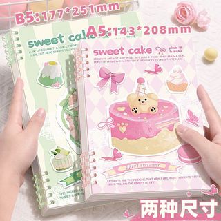 Sổ vở còng bìa lót hoạ tiết bánh ngọt Sweet Cake  + Ruột Giấy BONZAI