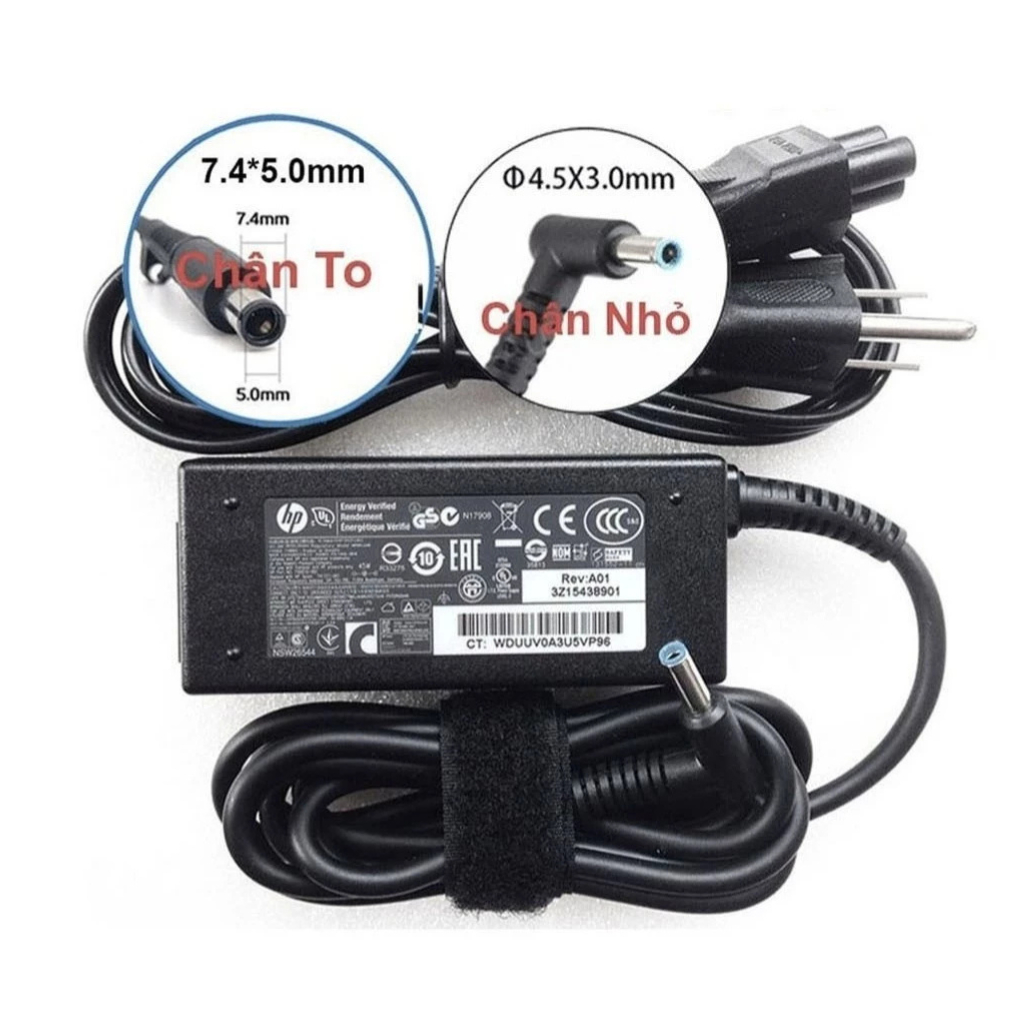 Sạc Laptop HP 90W Zin Cao Cấp - Sạc HP Chân To - Sạc Máy Tính HP Bảo Hành 12 Tháng LỖI ĐỔI MỚI