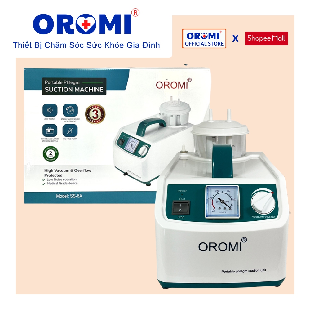Máy hút dịch 1 bình dành cho người lớn và trẻ em OROMI SS-6A - Bảo hành chính hãng