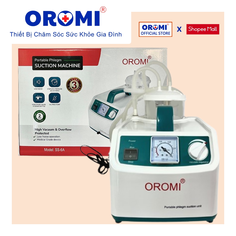 Máy hút dịch 1 bình dành cho người lớn và trẻ em OROMI SS-6A - Bảo hành chính hãng