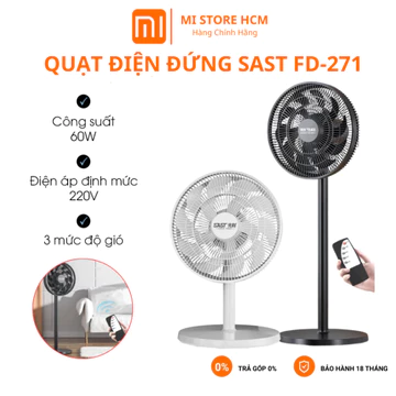 Quạt Điện Đứng MI SAST FD-271 Độ Ồn Thấp , Kèm Điều Khiển Từ Xa - Quạt Cây Đứng Điều Khiển Từ Xa Lưu Lượng Gió Lớn