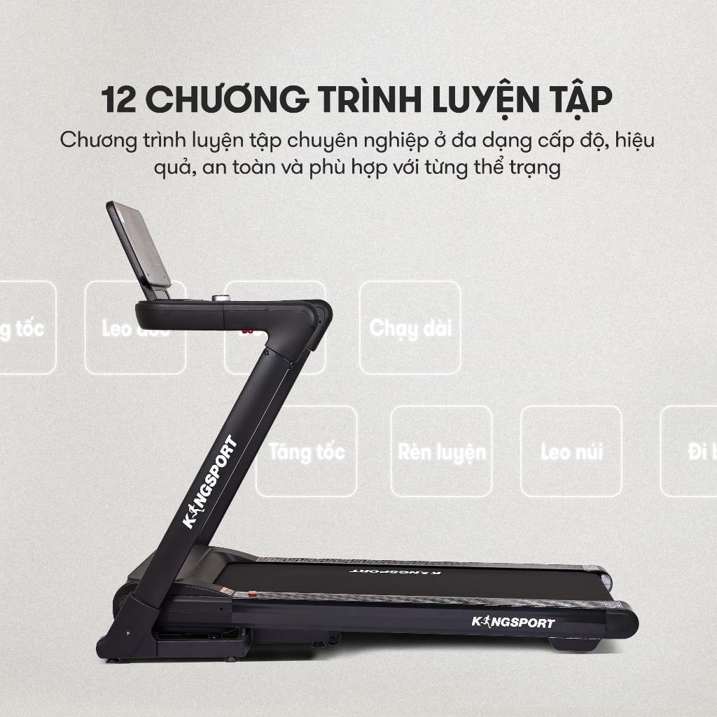 Máy chạy bộ KINGSPORT Legend K-06 Đơn Năng với nâng dốc tự động, động cơ DC tiết kiệm điện