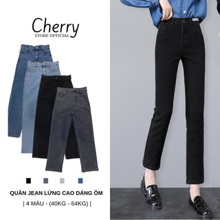 Quần Jean Nữ Ống Đứng CHERRY Dáng Lửng, Suông, Chất Jean Hàng Xuất Đẹp Có Co Giãn Nhẹ T029