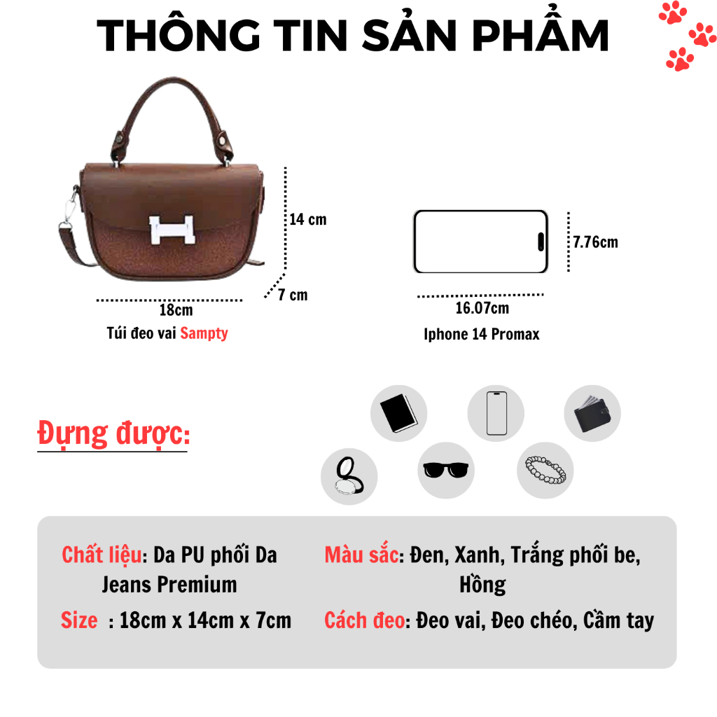 [GIẢM 30K ĐƠN 0Đ TRÊN LIVE] Túi Đeo Vai 𝐒𝐚𝐦𝐩𝐭𝐲 Khóa H Da PU Premium Vải Phong Cách Hàn Quốc Summer 2025