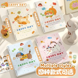 Sổ vở còng bìa lót hoạ tiết thú cưng Happy Day + Ruột Giấy BONZAI